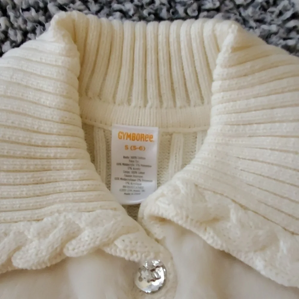 Gymboree Faux Fur Sweater Vest Winter White Girls Size 5/6